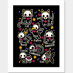 Pet skeletons Posters and Art